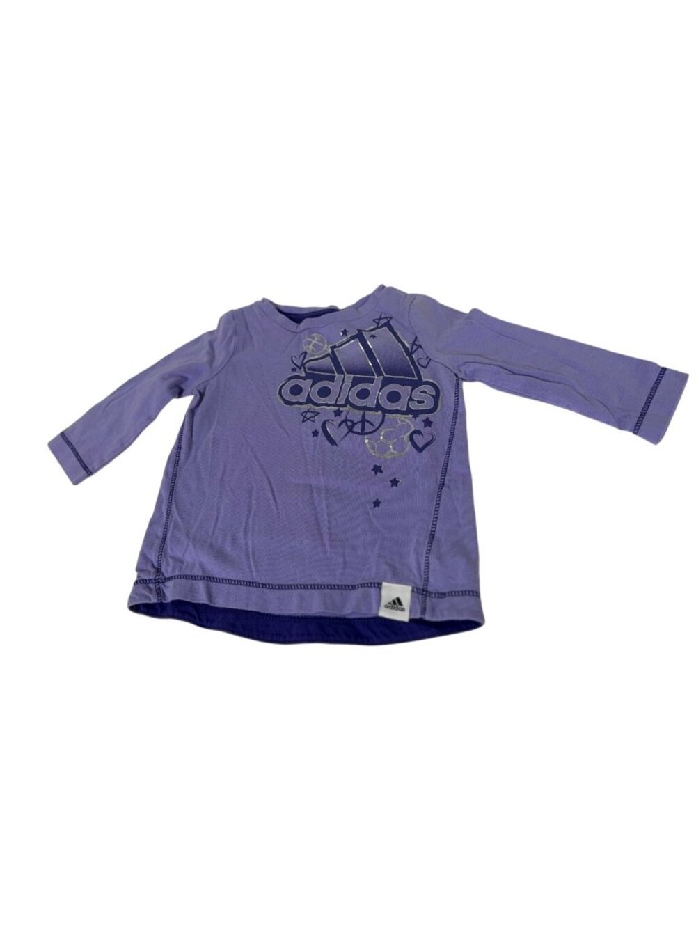 Vintage Adidas Girls Infant Baby Size 6 months purple long sleeve tee tshirt Pul